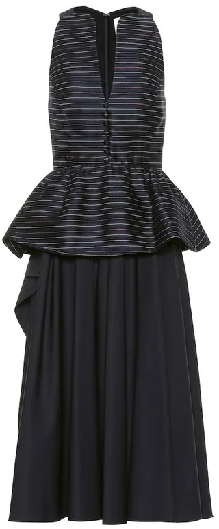 Cotton-blend midi dress