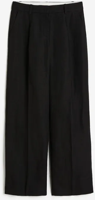 Wide-leg Linen-blend Pants