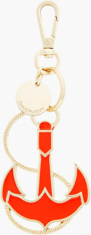 Gold-tone enamel keychain
