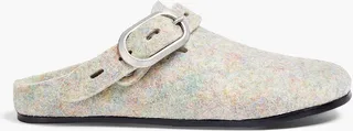 Ansley buckled mélange recycled felt slides
