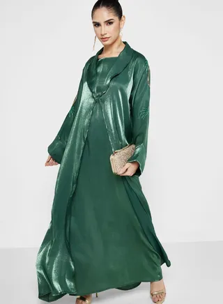 Embellished Detail Abaya With Inner