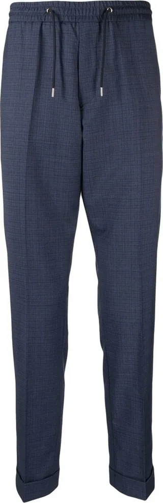 Wool Drawstring Tapered Trousers