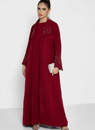 Embellished Detail Abaya With Inner