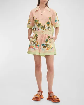 Mermaid Point Short-Sleeve Linen Shirt