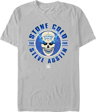 Men's WWE Stone Cold Steve Austin Texas Venom Logo T-Shirt - Silver - 2X Large