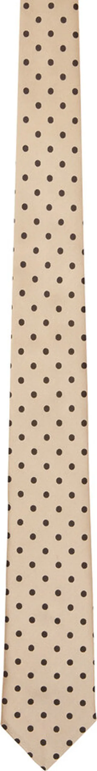 Dries Van Noten Beige Spotted Tie