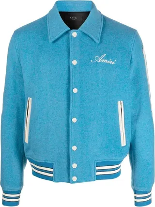 Bones Appliqué Wool-Blend Bomber Jacket