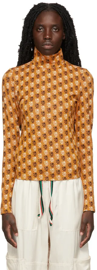 Wales Bonner Orange Funk Turtleneck
