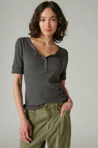 Short Sleeve Henley Tee