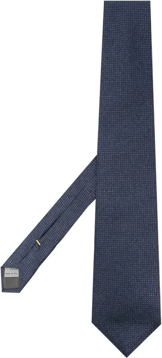 Metallic Check-Pattern Silk Tie