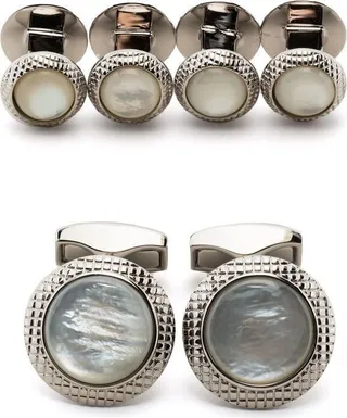 Bullseye mother-of-pearl cufflinks
