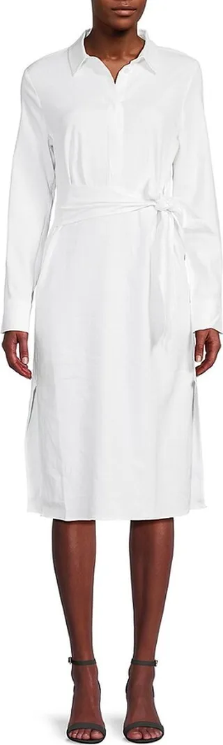 Belted Midi Shirt Dress