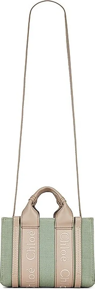 Chloe Woody Mini Tote Bag in Sage