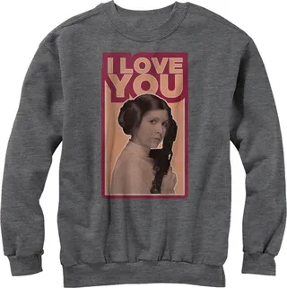 Men's Star Wars Princess Leia Quote I Love You Sweatshirt - Charcoal Heather - Small