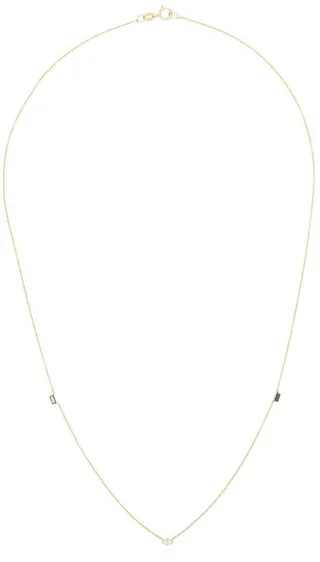 18kt Yellow Gold Emerald Diamond Necklace
