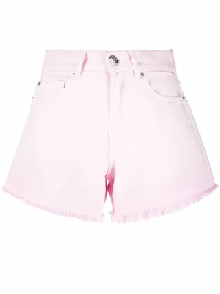Raw-Edge Denim Shorts