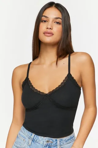 Lace-Trim Cropped Cami