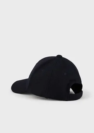 Wool-blend baseball cap with embossed bold logo embroidery