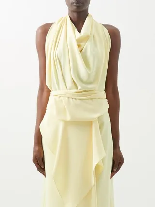 Halterneck Backless Crepe Top