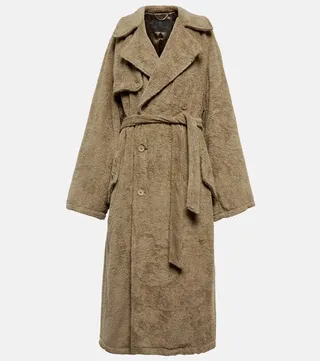 Towel cotton terry trench coat