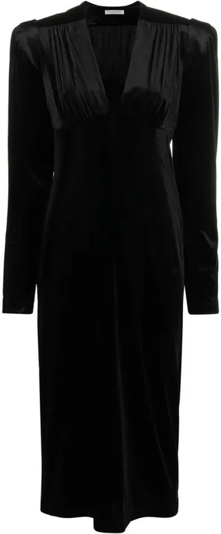 V-neck long-sleeve dress