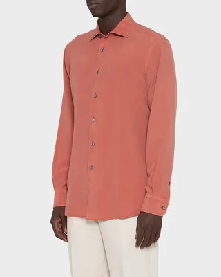Men's Washed Silk Sport Shirt