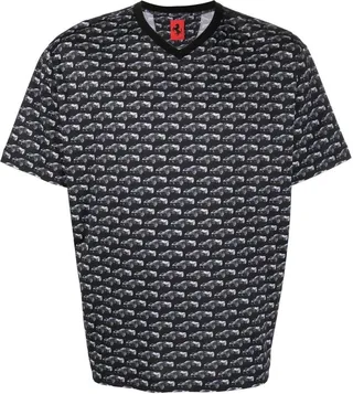 Ferrari-print V-neck T-shirt