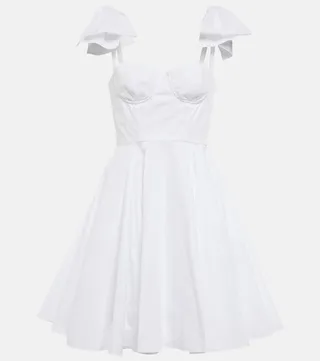 Bow-tie cotton minidress