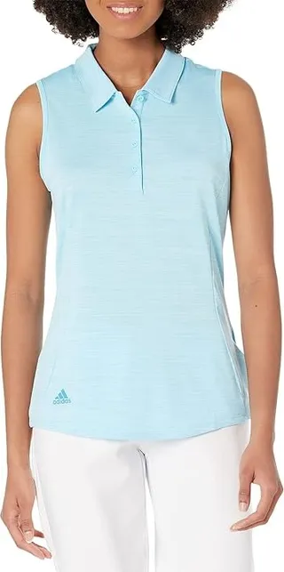 adidas Golf Space Dye Sleeveless Polo Shirt (Bliss Blue) Women's Clothing