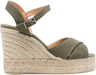 115mm Crossover-Strap Wedge Espadrilles
