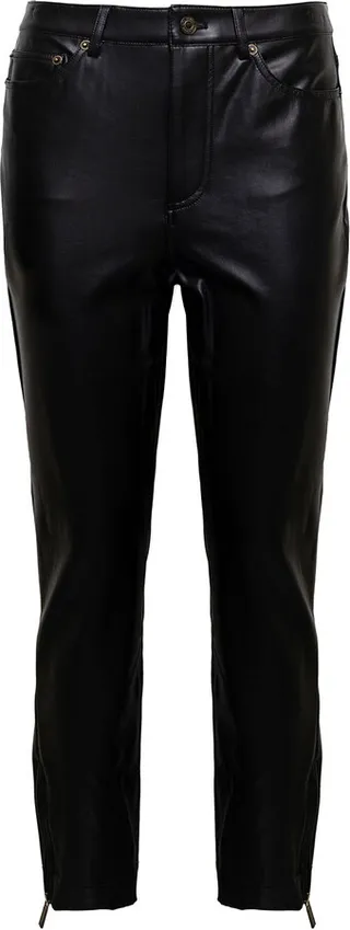 Black Five Pockets Pants In Vegan Leather Woman M Michael Kors