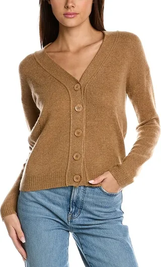 Kier + J V-Neck Cashmere Cardigan