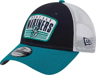 Men's New Era Navy Seattle Mariners Two-Tone Patch 9FORTY Snapback Hat
