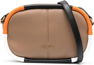 Oval-Shaped Leather Crossbody Bag