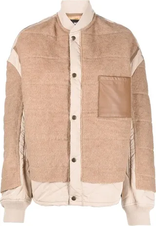 Layered Tonal Bomber-Jacket