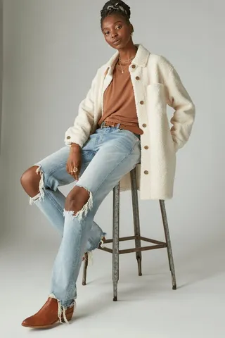 Faux Shearling Shirt Jacket