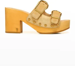 Halifax Suede Dual-Buckle Clogs
