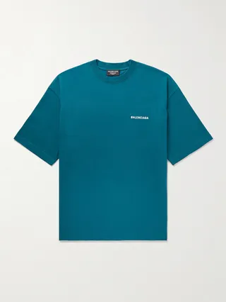 Oversized Logo-Embroidered Cotton-Jersey T-Shirt