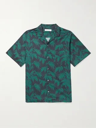 Camp-Collar Printed Cotton Shirt