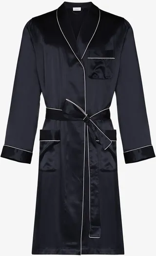 Blue Long Silk Robe