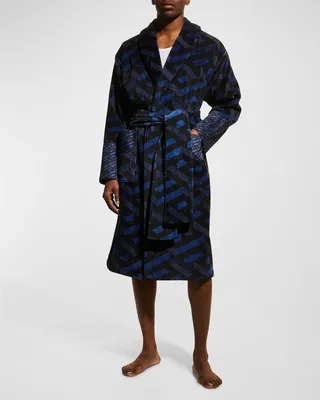 Men's Greca Cotton Robe