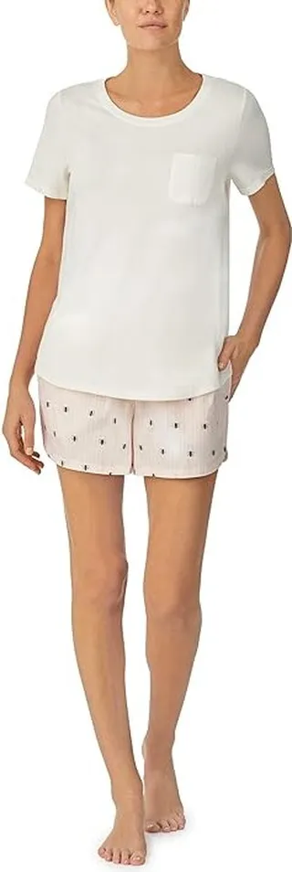 Kate Spade New York Cotton Poplin Short PJ Set (Busy Bee) Women's Pajama Sets