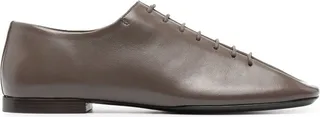 Square-Toe Leather Derby Shoes
