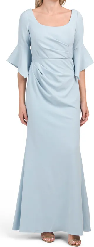 Three-quarter Flutter Sleeve Gown