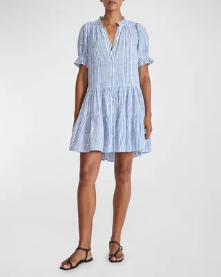 Las Alturas Tiered Striped Mini Dress