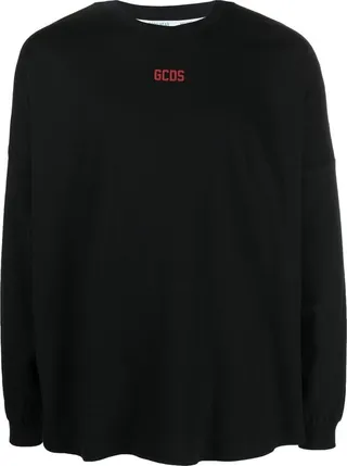 long-sleeved logo-print T-shirt