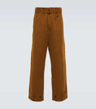 Straight-leg canvas pants