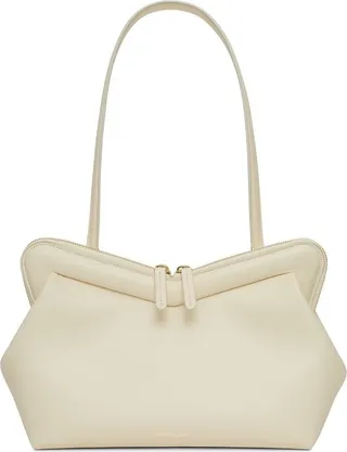 Frame leather shoulder bag