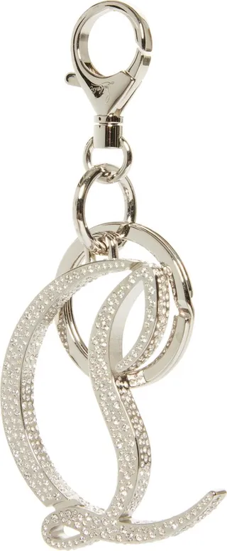 Crystal Embellished CL Logo Key Ring