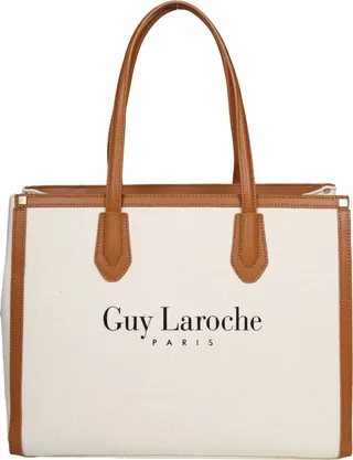 Horizontal Tote In Canvas And Leather